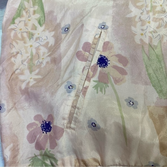 Vintage EVR Div Rousso Apparel Silk Pastel Floral WindBreaker Jacket, Sz Medium - Picture 10 of 13